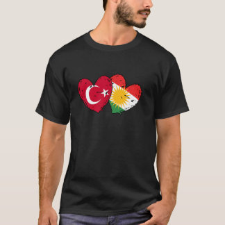 T-shirt Turquie Kurdistan Drapeau cardiaque Turc Kurdish P