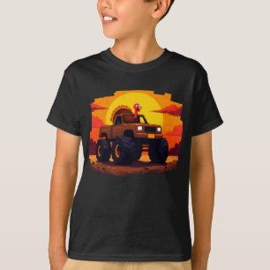 T-shirt Turquie Monster Truck Sunset Rétro Thankgiving