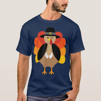 T-shirt Turquie pèlerin mignon Thanksgiving 