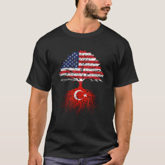 T-shirt Turquie Racines Turquie États-Unis drapeaux turque