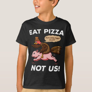 T-shirt Turquie Rides Cochon Mange Pizza Vegan Drôle Thank