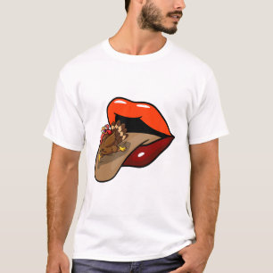 T-shirt Turquie Tongue Out Thanksgiving Day Drôle Lèvres C