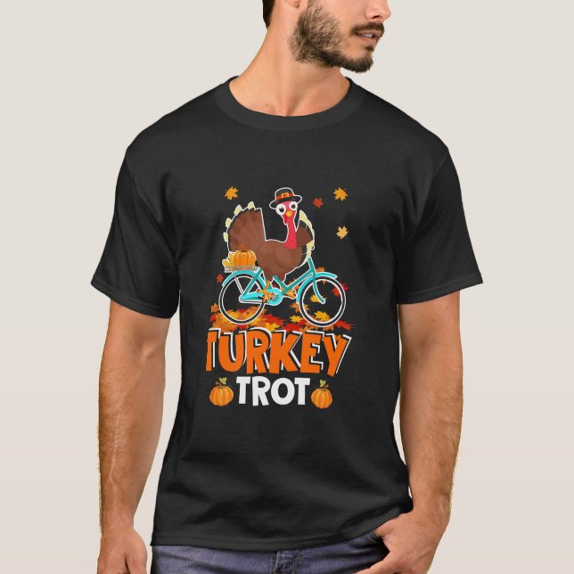 T-shirt Turquie Trot Drôle Turquie Courir À Vélo (Devant)