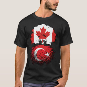 T-shirt Turquie Turc Drapeau canadien des racines d'arbre