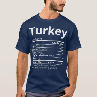 T-shirt Turquie Valeur nutritive Famille Amusante Thanksgi