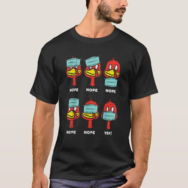 T-shirt Turquie Visage Masque Thanksgiving Quarantaine (Devant)