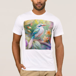 T-shirt Turquoise aile crête blanche Imaginaire Oiseau