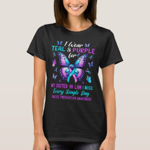T-shirt Turquoise &amp; Violet Pour Soeur En Droit Suicide