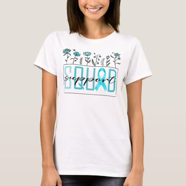 T-shirt turquoise équipe de soutien ovarienne de sensibili (Devant)