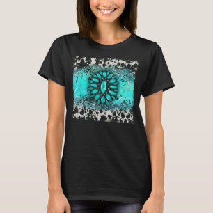 T-shirt Turquoise Gemstone Cowhide Leopard Western Souther