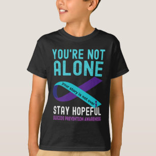 T-shirt Turquoise Purple Ribbon Support Prévention du suic
