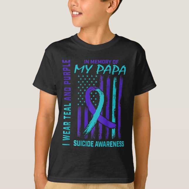 T-shirt Turquoise Violet Ruban Indicateur de sensibilisati (Devant)