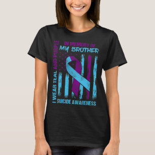 T-shirt Turquoise Violet Ruban Suicide Sensibilisation Ind