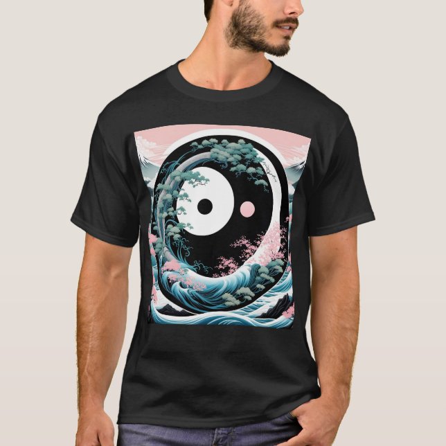 T-shirt Turquoise Wave Pink Sage (Devant)