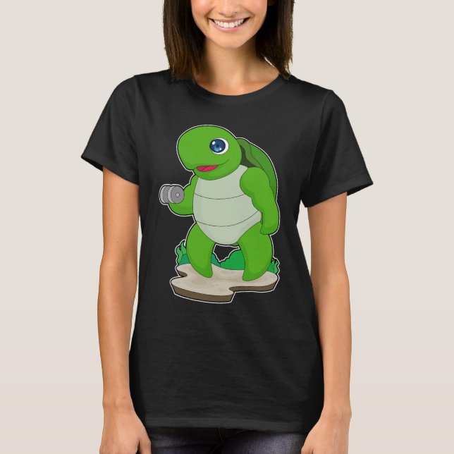 T-shirt Turtle Bodybuilding Dumbbell (Devant)