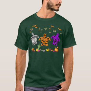 T-shirt Turtle Happy Halloween Pumkin Mummy Witch Turtle