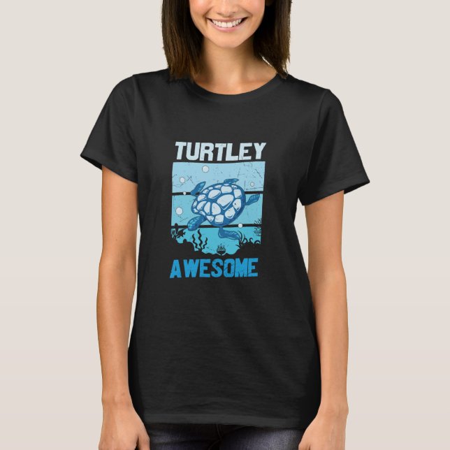 T-shirt Turtle Lover | Turtley Awesome (Devant)
