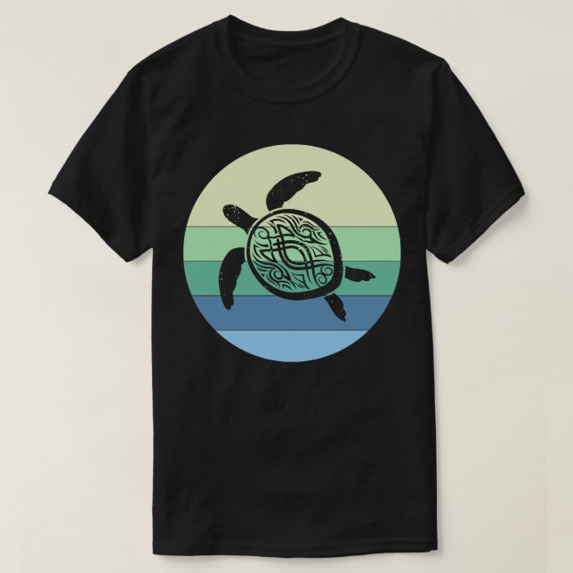 T-shirt Turtle Retro Graphic (Design devant)