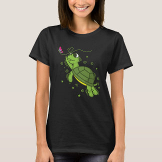 T-shirt Turtle with Butterfly Reptile Water