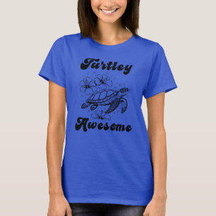 T-shirt Turtley Awesome, Tortue aux fleurs
