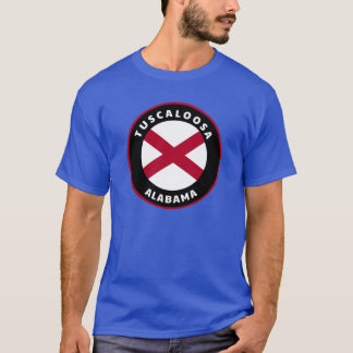 T-shirt Tuscaloosa Alabama AL Flag Badge and Roundlet Alab