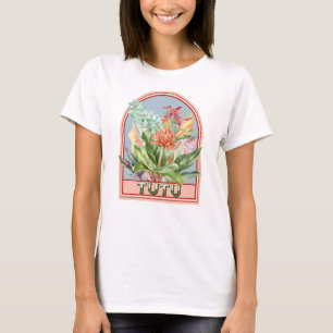 T-shirt Tutu Vintage Floral Grand-mère