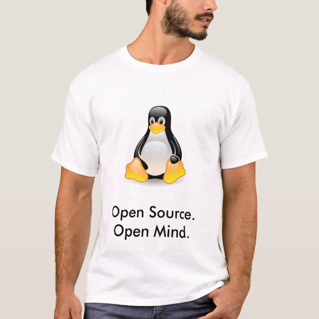 T-shirt Tux en cristal, Open Source. Esprit ouvert (Devant)