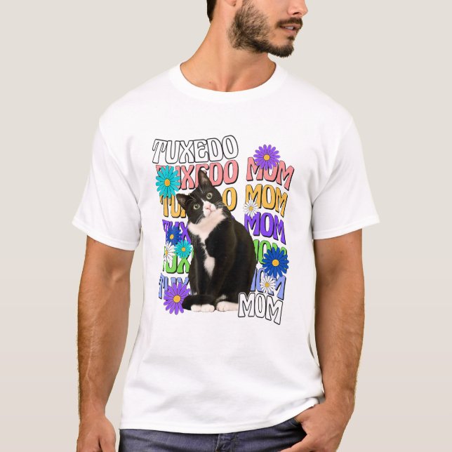 T-shirt Tuxedo Cat Mom Retro Amoureux des chats Super (Devant)