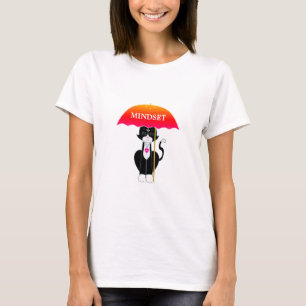 T-shirt Tuxedo Chat avec parapluie