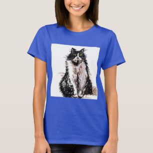 T-shirt Tuxedo Chat chats mignonette animaux de compagnie 