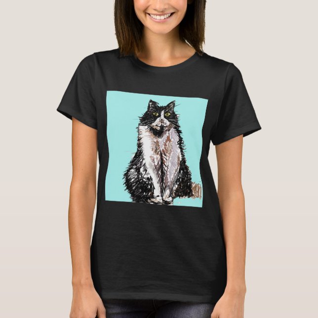 T-shirt Tuxedo Chat chats mignonette animaux de compagnie  (Devant)