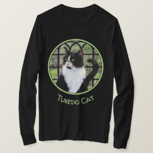 T-shirt Tuxedo Chat dans la peinture de fenêtre Art animal