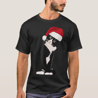 T-shirt Tuxedo Chat Meow Chat de Noël Catmas Cute Tuxie Lo
