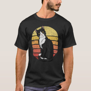 T-shirt Tuxedo Chat Retro Sunset Vintage Chat Lady Tuxedo