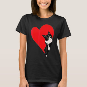 T-shirt Tuxedo Chat Valentine Coeur pour Kitten et Animal