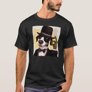 T-shirt Tuxedo chien mème mème mignon chiot levrette portr