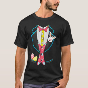 T-shirt Tuxedo Pâques Jour Cute Bunny Eggs Garçons Enfants