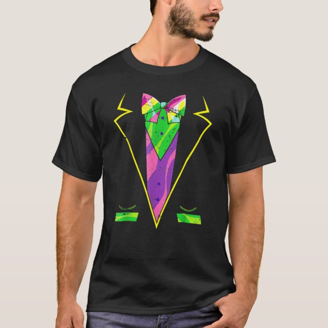 T-shirt Tuxedo Suit Mardi Gras Costume New Orleans Carniv (Devant)