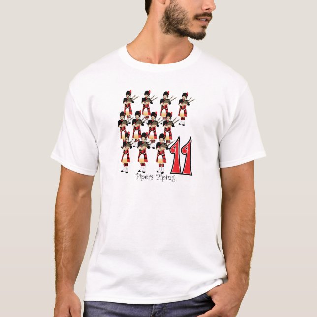 T-shirt Tuyauterie de 11 joueurs de pipeau (Devant)