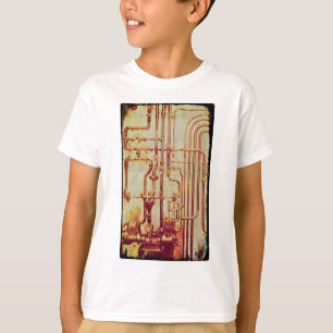 T-shirt Tuyaux de mur antiques stylisés