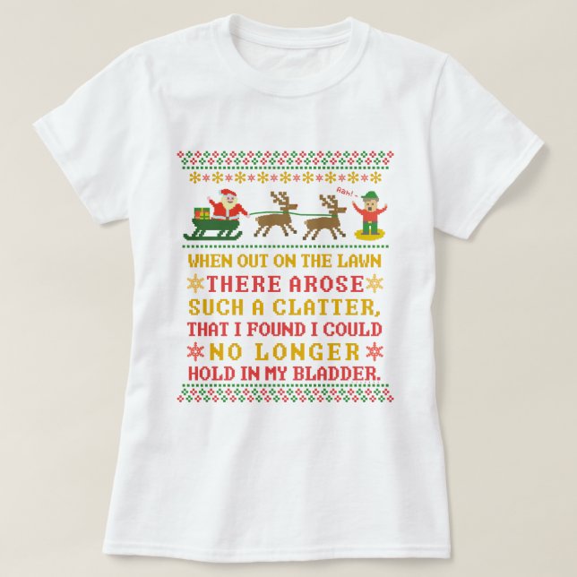 T-shirt Twas drôle la nuit avant plaisanterie de vacances (Design devant)