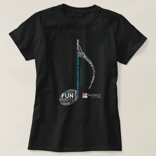 T-shirt TWCD - Mots Note Bleu (Design devant)