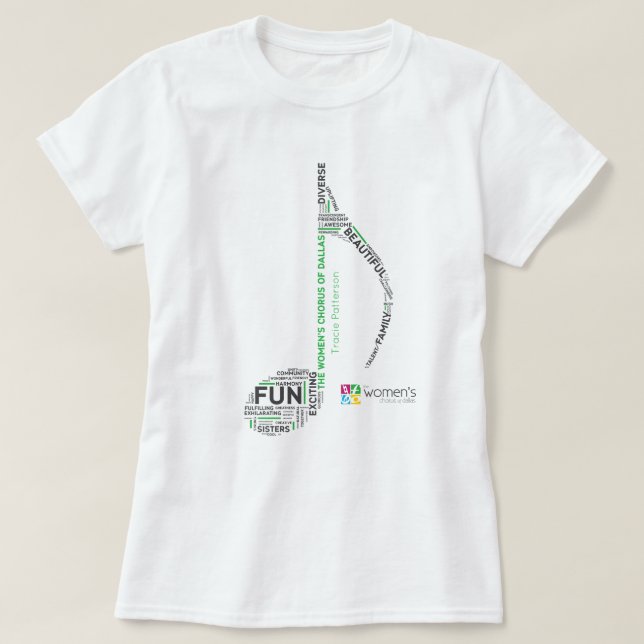 T-shirt TWCD - Notes en vert (Design devant)