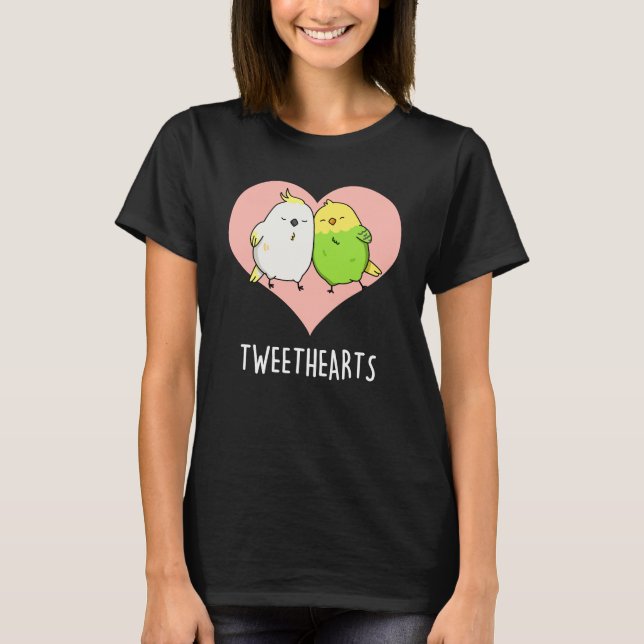 T-shirt Tweethearts Drôle Inséparables Pun Dark BG (Devant)