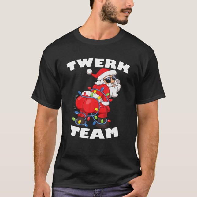 T-shirt Twerer Santa Claus Twerk Team Christmas Tree Lig (Devant)