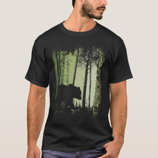 T-shirt Twilight Forest Outdoor Romantic Grizzly Bear Silh