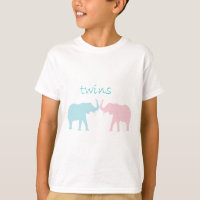 Twin Elephant Rose Et Bleu