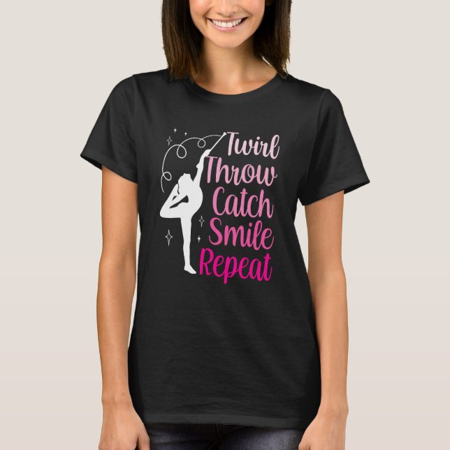 T-shirt Twirler Majorettes Twirl Lancer Capter Smile Baton (Devant)