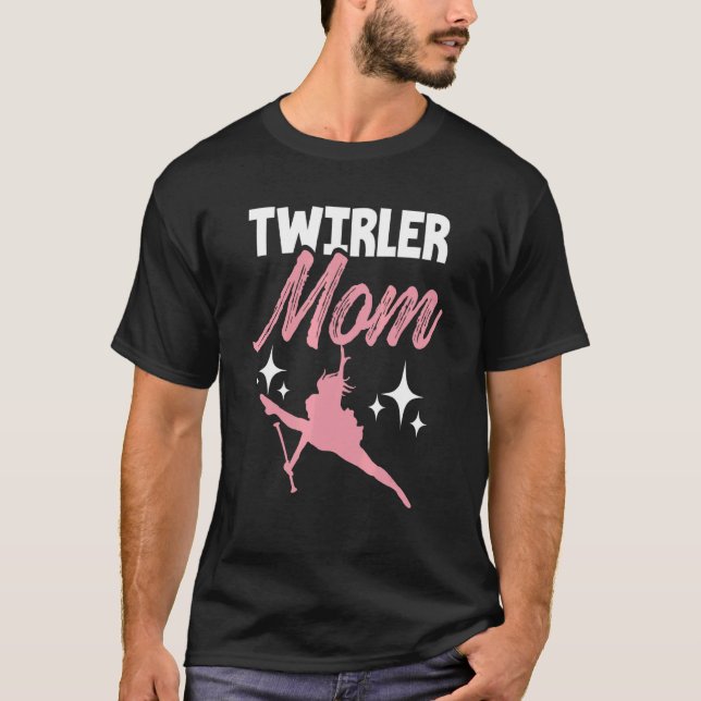T-shirt Twirler Maman Baton Mère Majorette Sarcastique Twi (Devant)