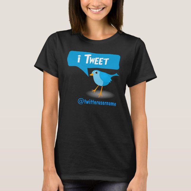 T-shirt Twitter Blue Bird Ladies Tee - shirts (Devant)